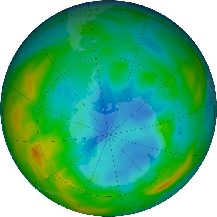 Antarctic ozone map for 12 July 2018